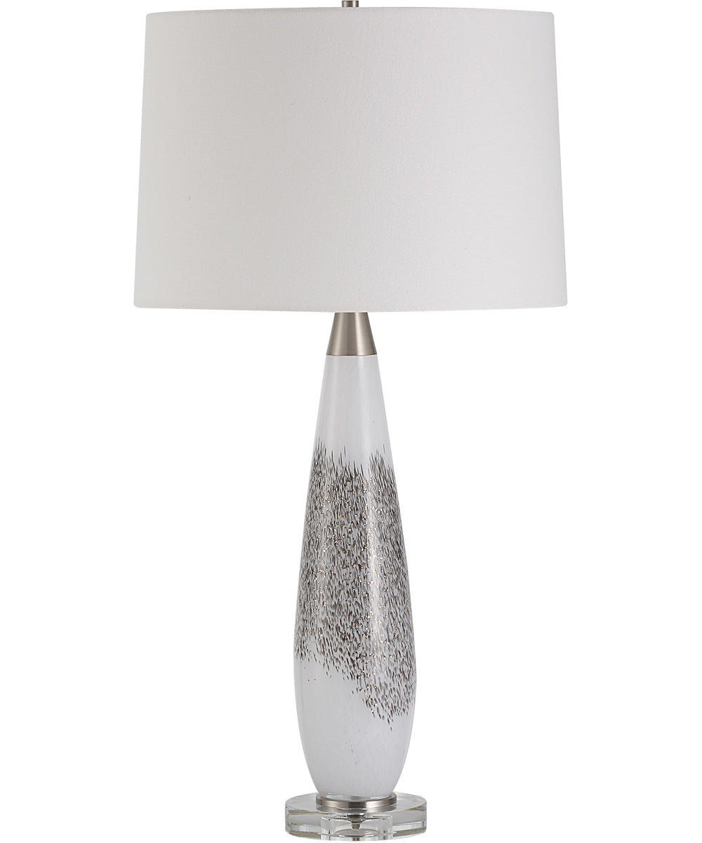Quinn White & Silver Table Lamp
