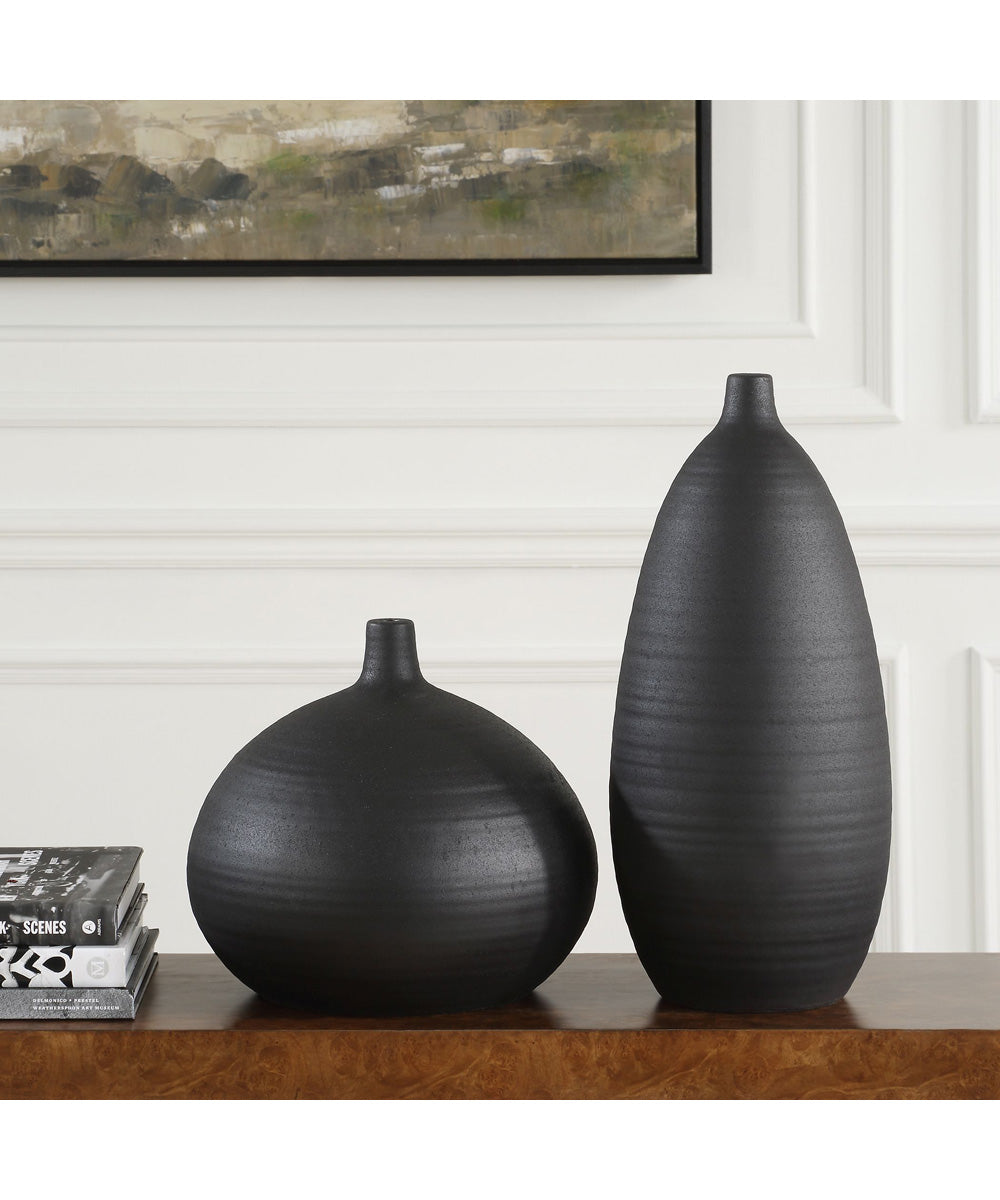 Bower Black Vases Set of 2