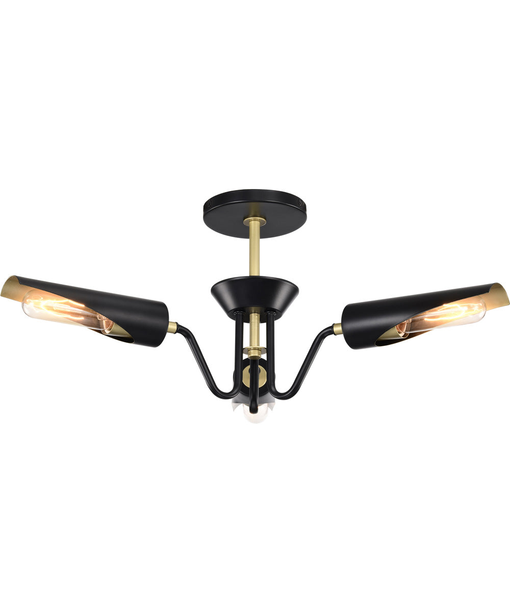 Marc 3-Light Chandelier Matte Black