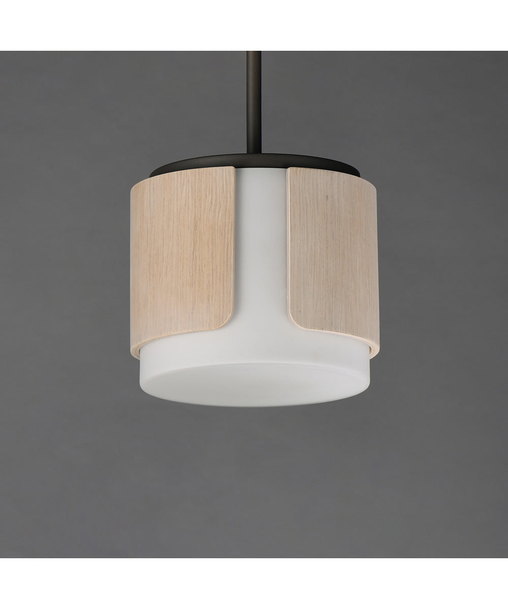 Draughtsman 10 inch Semi Flush Mount - Pendant Natural Wood/Charcoal