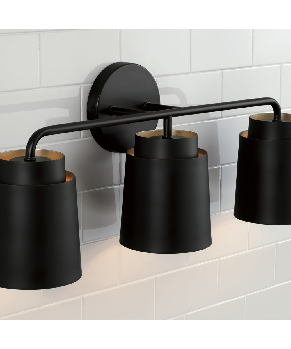Pratt 3-Light Vanity Matte Black