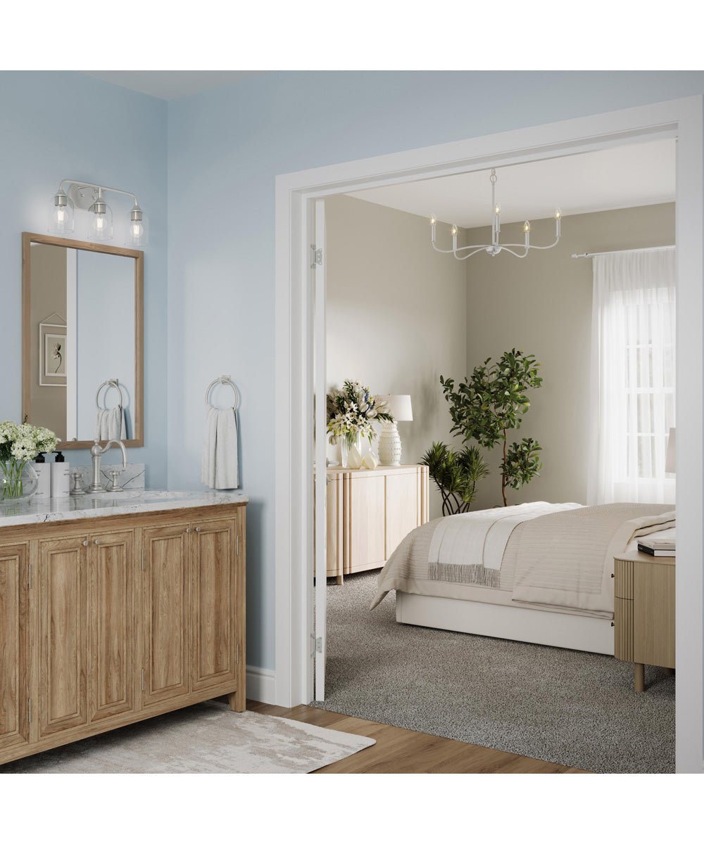 Ilia 3-Light Bath Vanity with Clear Glass Shade Brushed Nickel