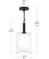 Mack 1-Light Pendant with Layered Glass Shade Matte Black