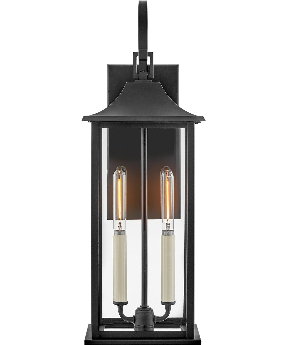 Nolan 2-Light Medium Wall Mount Lantern in Black