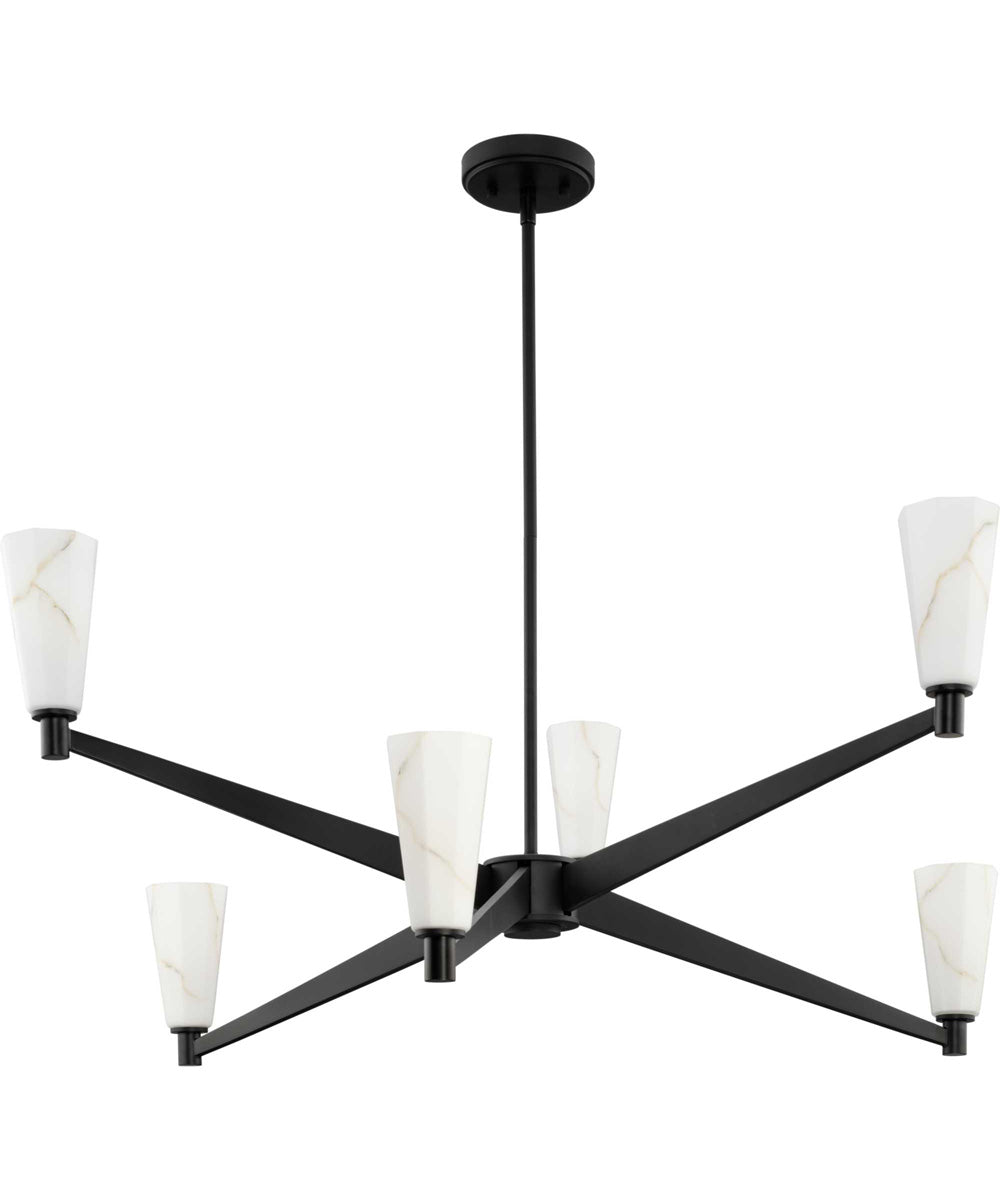 Tosca 6-Light Modern Luxe Chandelier Matte Black