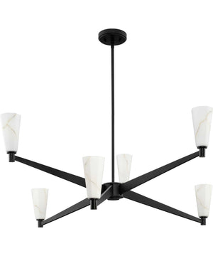 Tosca 6-Light Modern Luxe Chandelier Matte Black