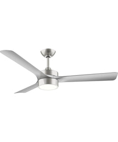 Axion II 52 in. 3-Blade Modern LED Ceiling Fan Brushed Nickel