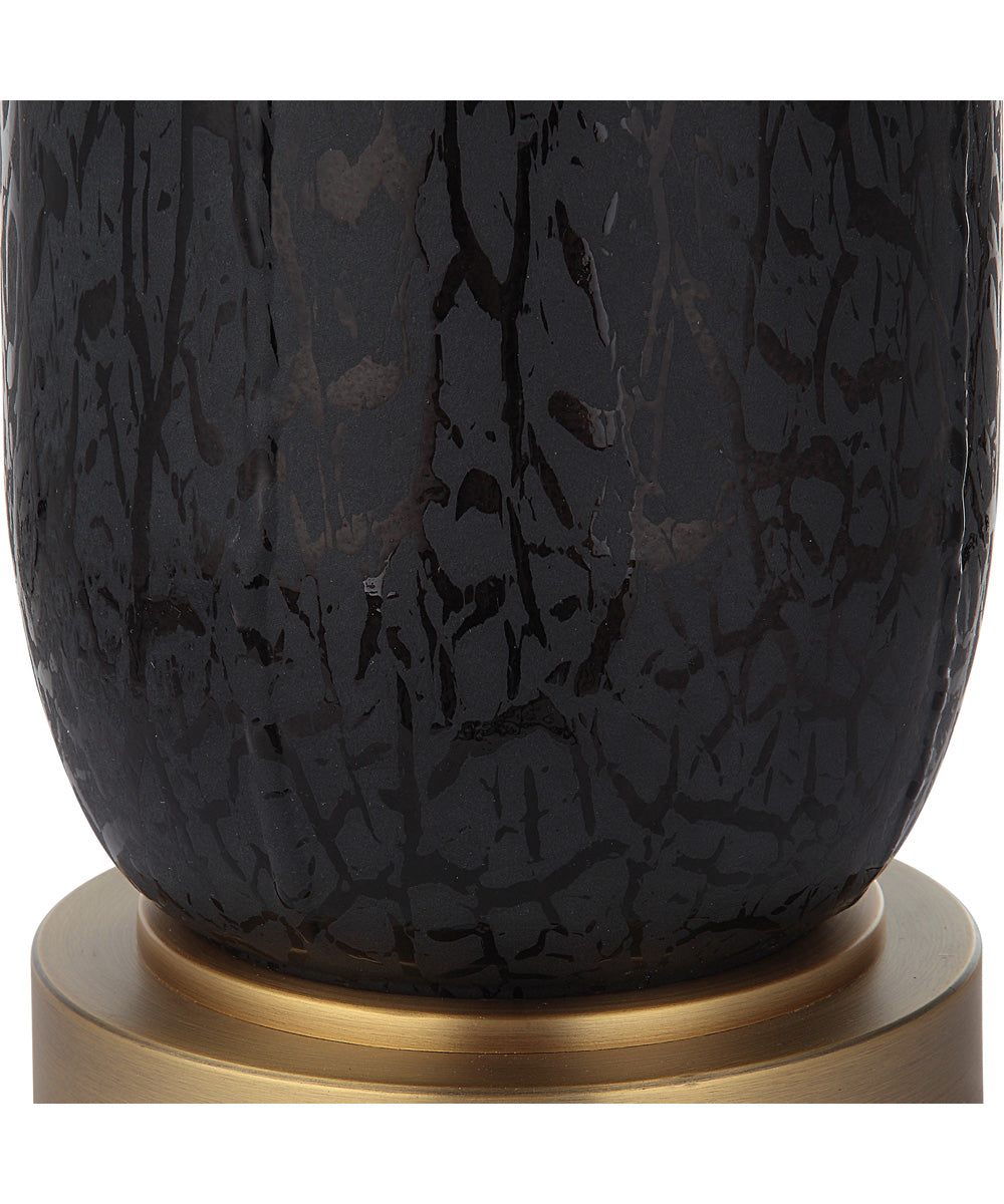 Spyglass Black Wood Grain Table Lamp