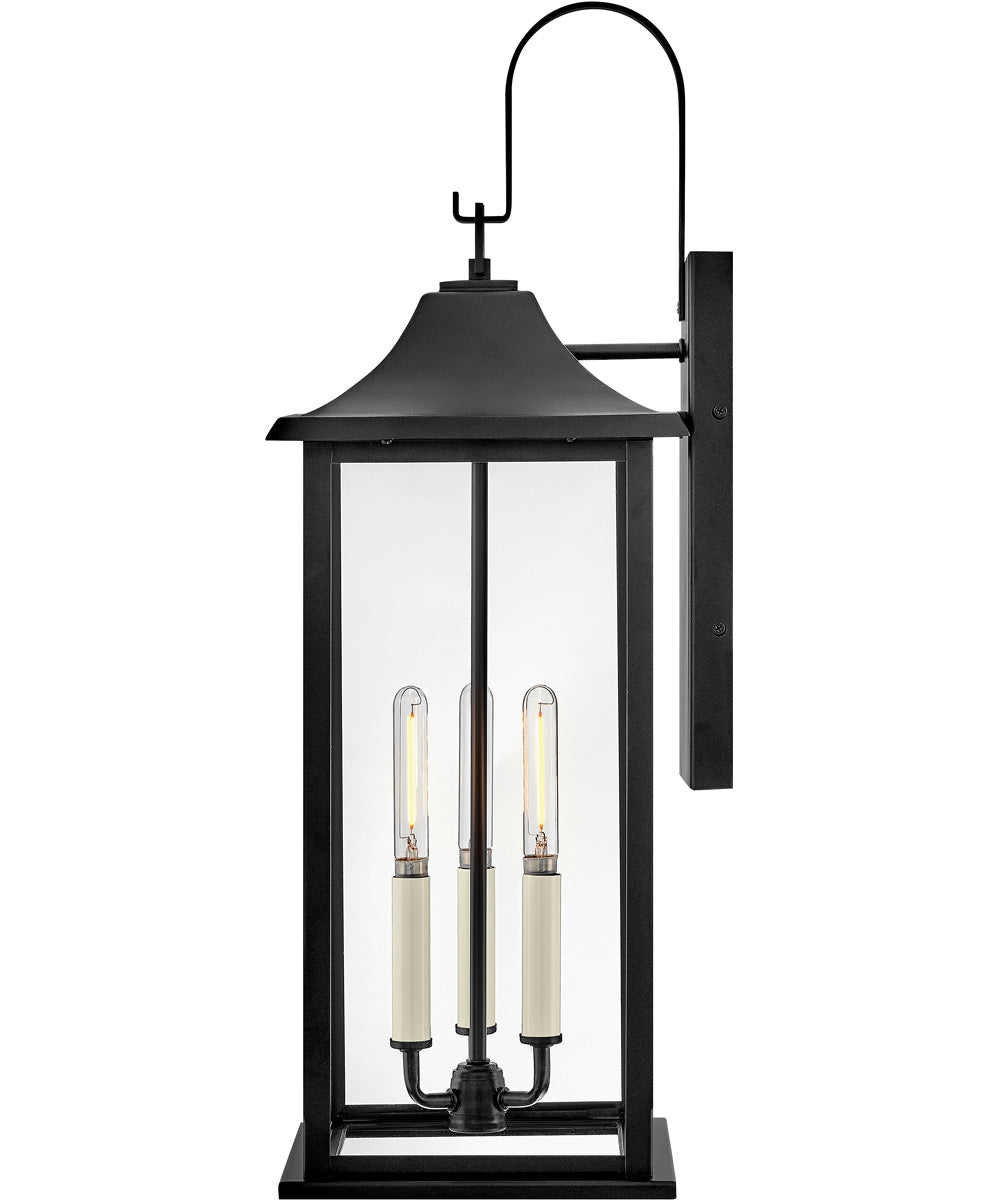 Nolan 3-Light Large Wall Mount Lantern in Black
