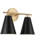 Charlie 2-Light Vanity Matte Brass and Black