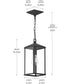 Cantley Outdoor Pendant with Clear Glass Panels Matte Black