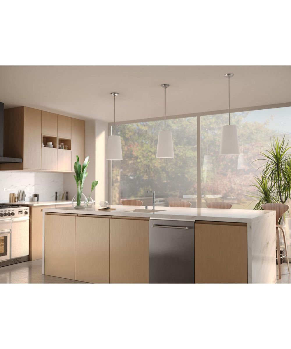 Clarion 1-Light Etched White Pendant P500430 Brushed Nickel