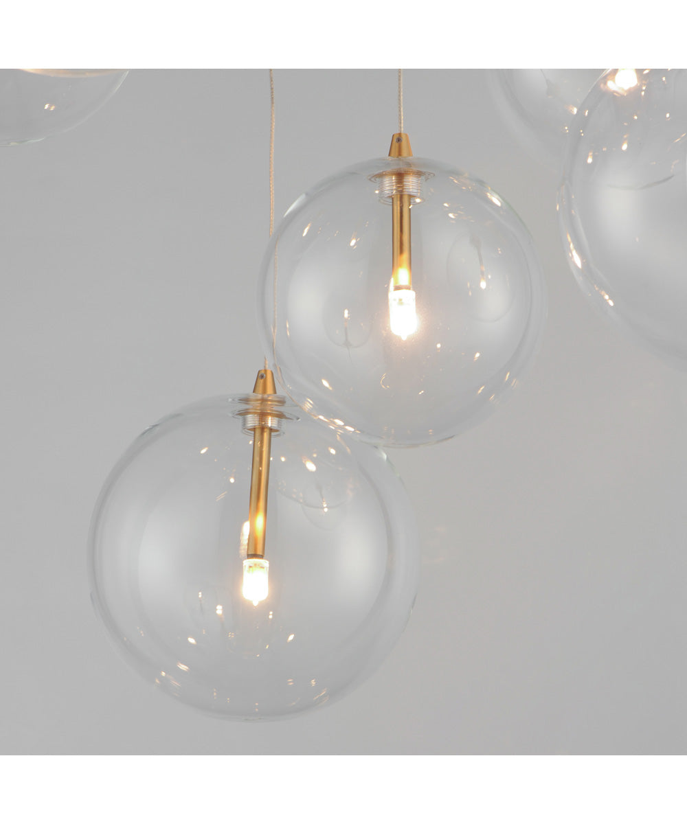 Global 9-Light LED Chandelier Natural Aged Brass