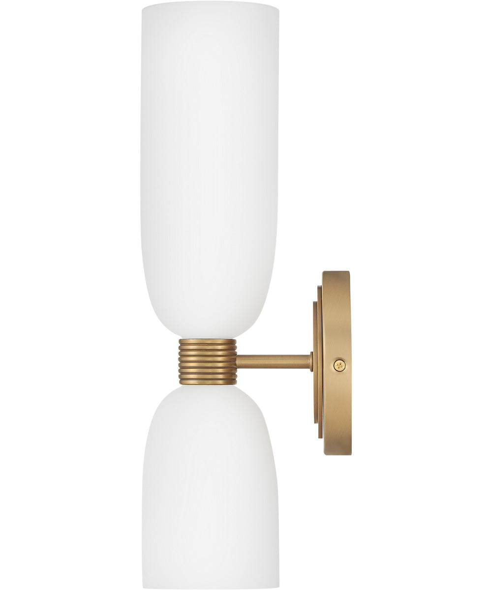 Tallulah 2-Light Medium Two Light Sconce in Lacquered Brass