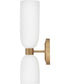 Tallulah 2-Light Medium Two Light Sconce in Lacquered Brass