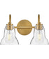 Vera 2-Light Small Two Light Vanity in Lacquered Brass