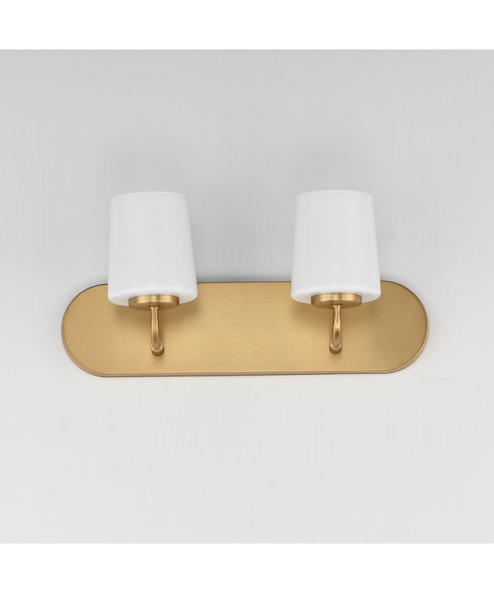 Durham 2-Light Strip Bath Vanity Natural Aged Brass
