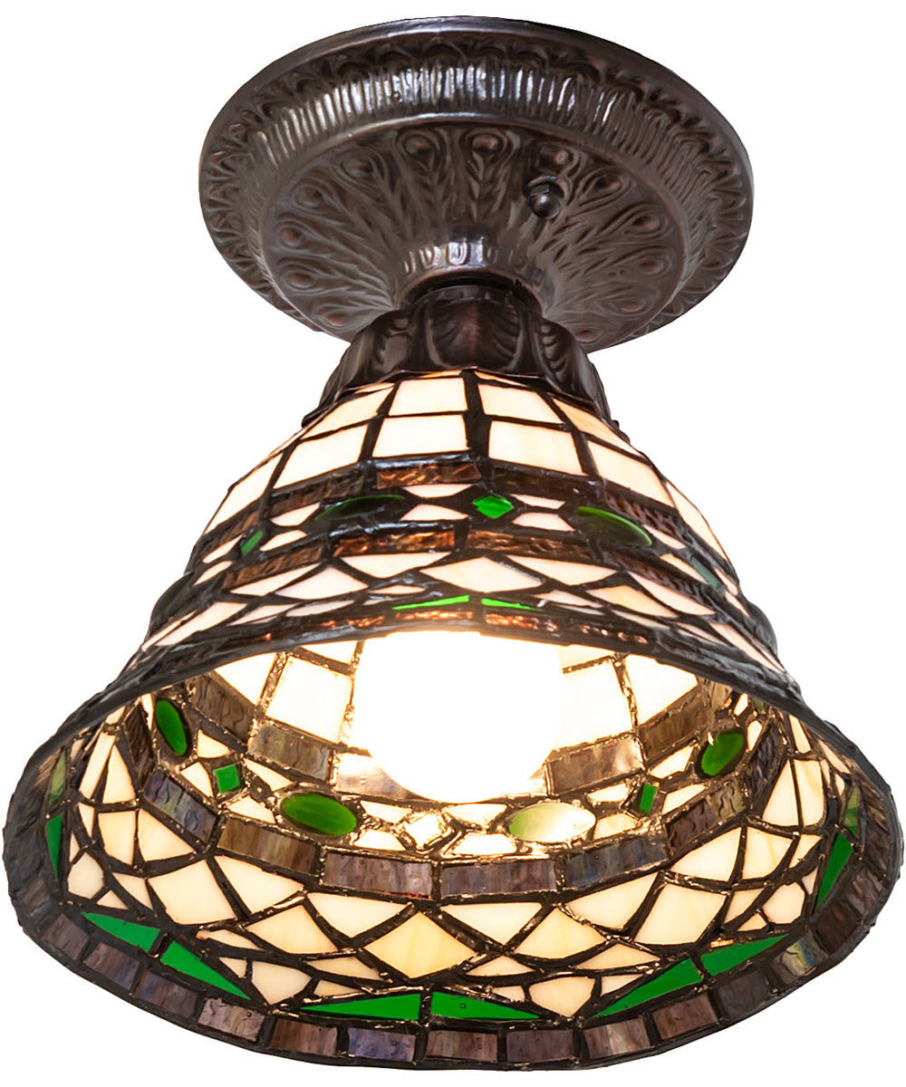 8" Wide Tiffany Roman Flushmount