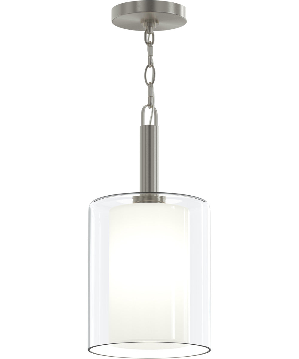 Mack 1-Light Pendant with Layered Glass Shade Brushed Nickel