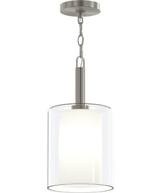 Mack 1-Light Pendant with Layered Glass Shade Brushed Nickel