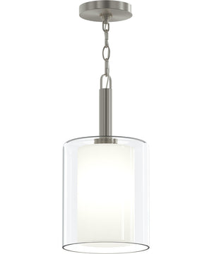 Mack 1-Light Pendant with Layered Glass Shade Brushed Nickel
