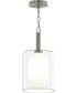Mack 1-Light Pendant with Layered Glass Shade Brushed Nickel