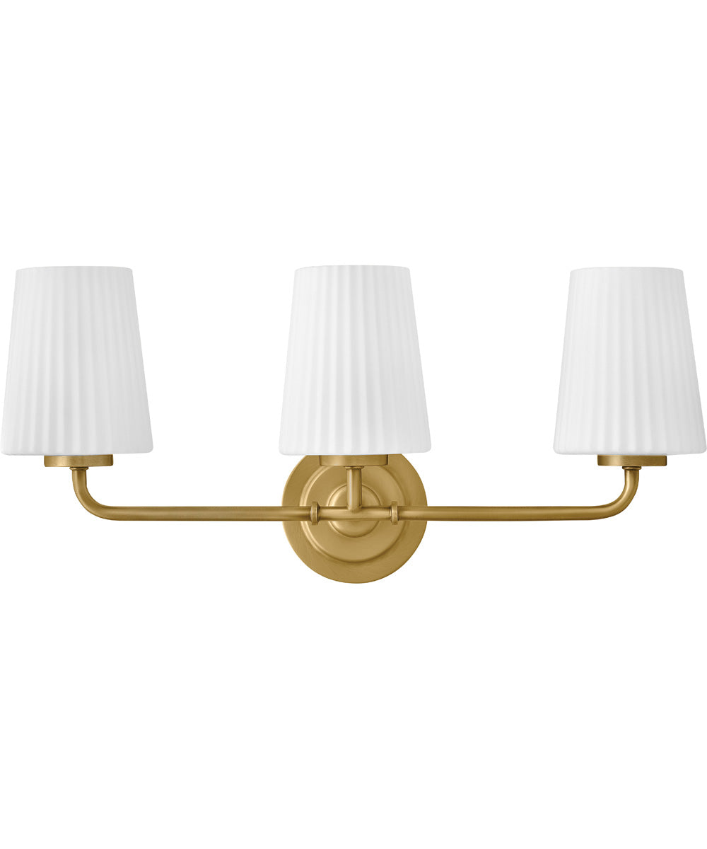 McKenna 3-Light Medium Three Light Vanity in Lacquered Brass