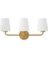 McKenna 3-Light Medium Three Light Vanity in Lacquered Brass