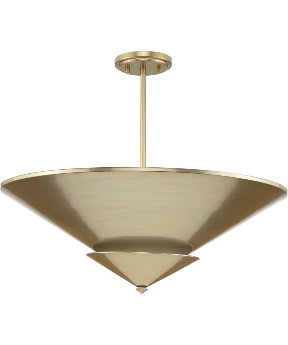 Pinellas 25 in. 4-Light Flush Mount Soft Gold