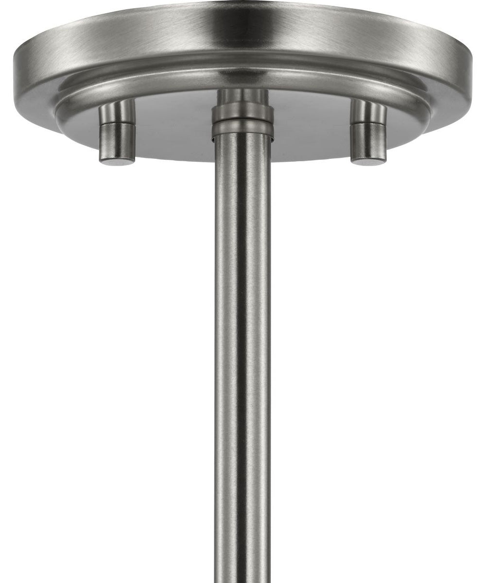 Adley 3-Light Etched White Glass Semi-Flush Convertible Light Brushed Nickel