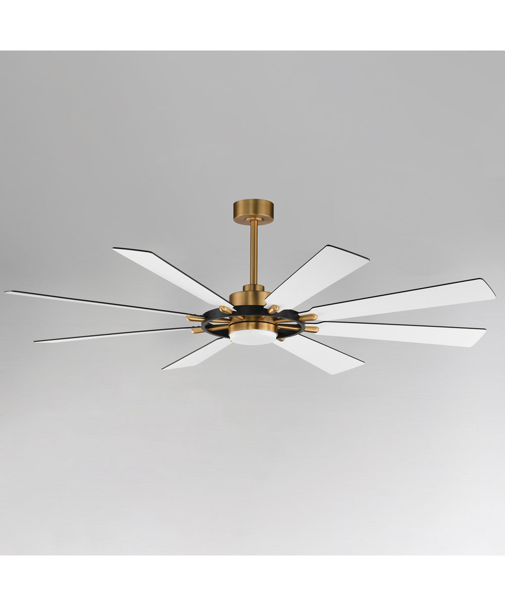 Helm 72 inch Indoor Fan w LED Light Kit Black / Natural Aged Brass