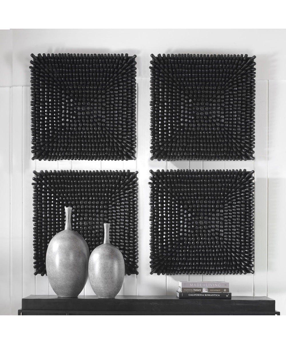 Portside Black Wood Wall Panel