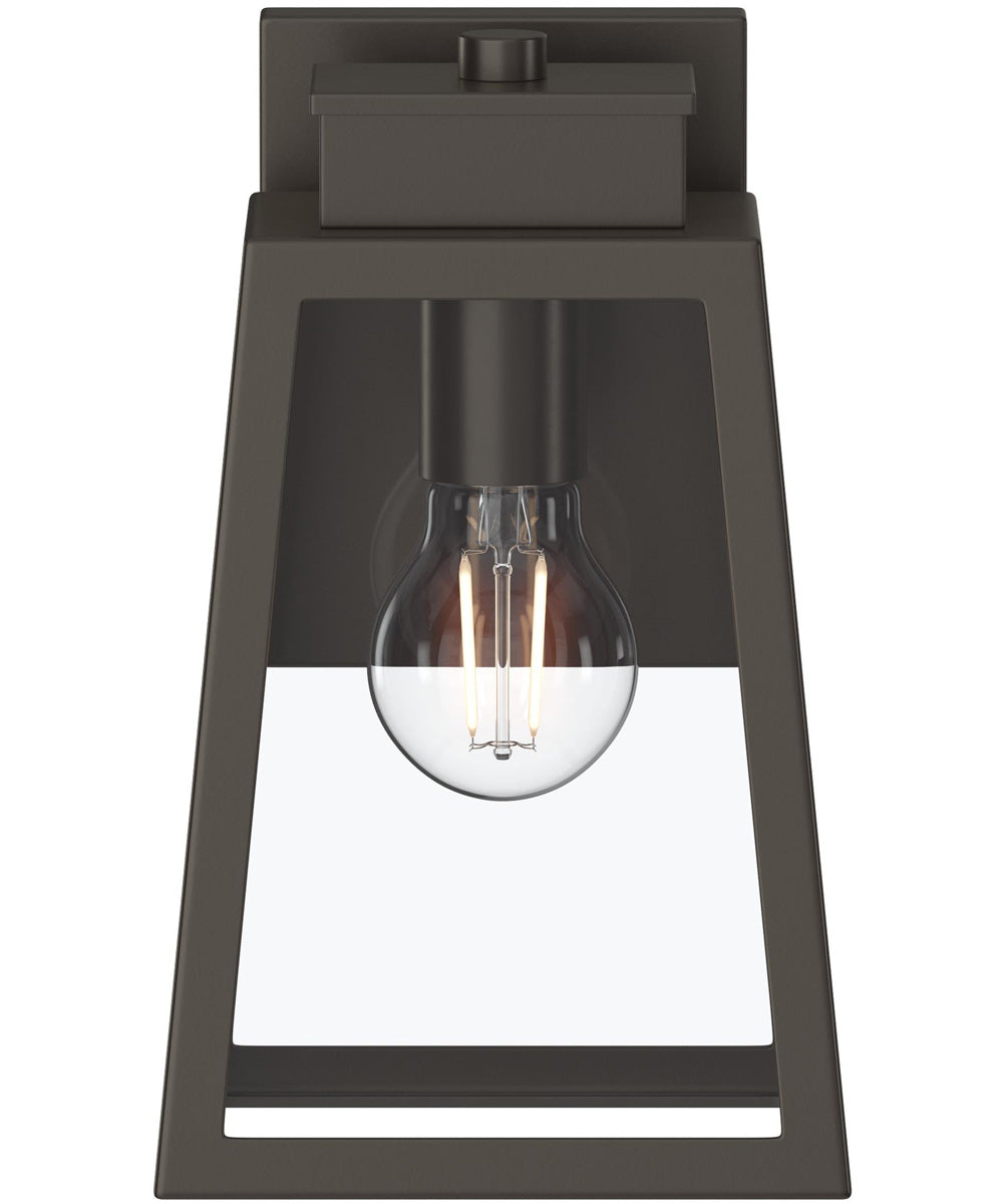Hedry Small Outdoor Wall Lantern with Clear Glass Panels Antique Bronze