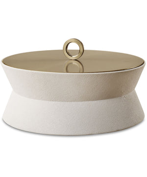 Luxe White Shagreen Round Box