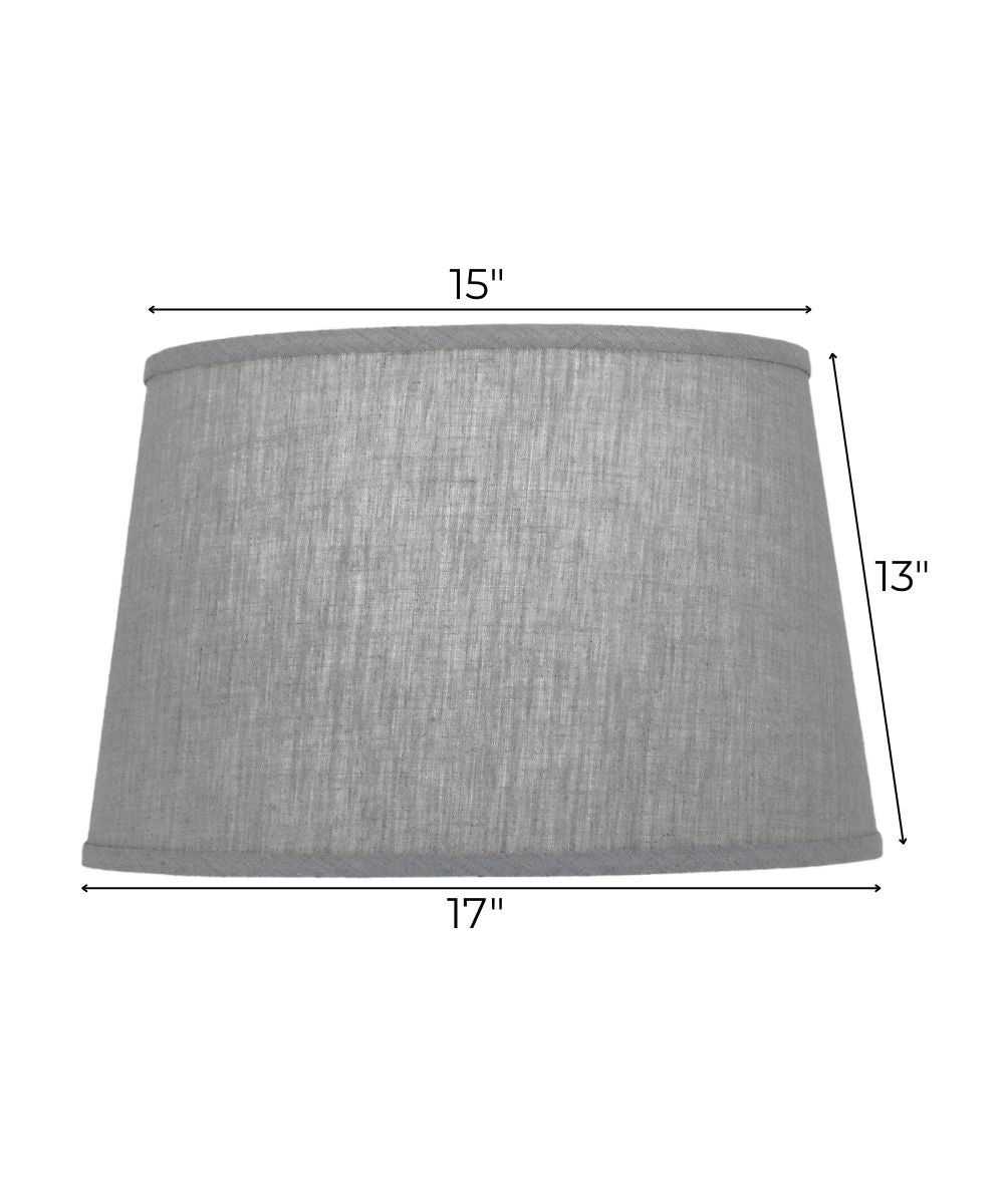 15x17x13 Ash Geneva Linen Tapered Drum Hardback Lampshade