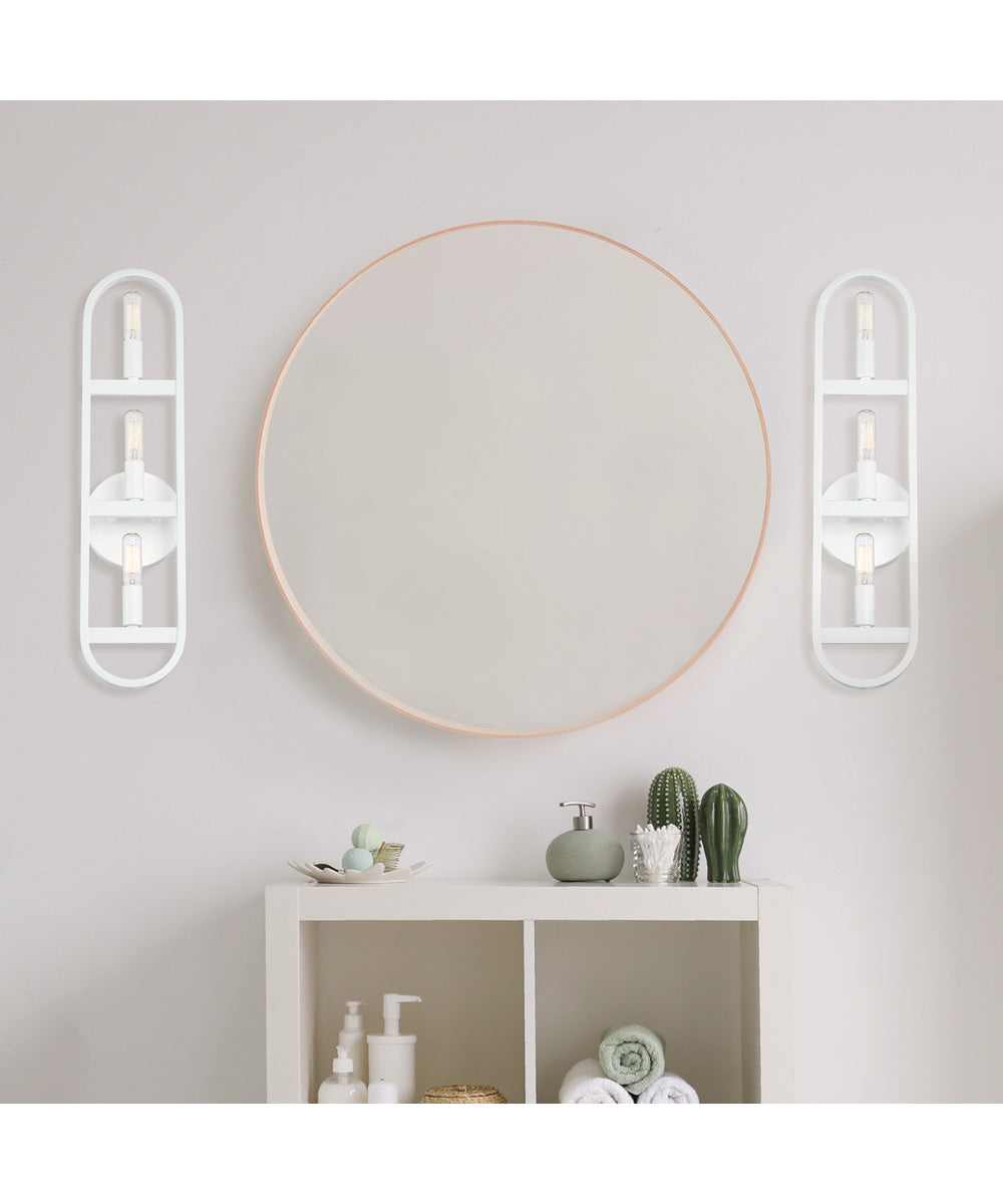 Carousel 3 Light Wall Sconce Matte White