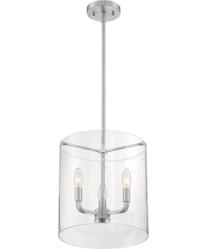 12"W Sommerset 3-Light Pendant Brushed Nickel