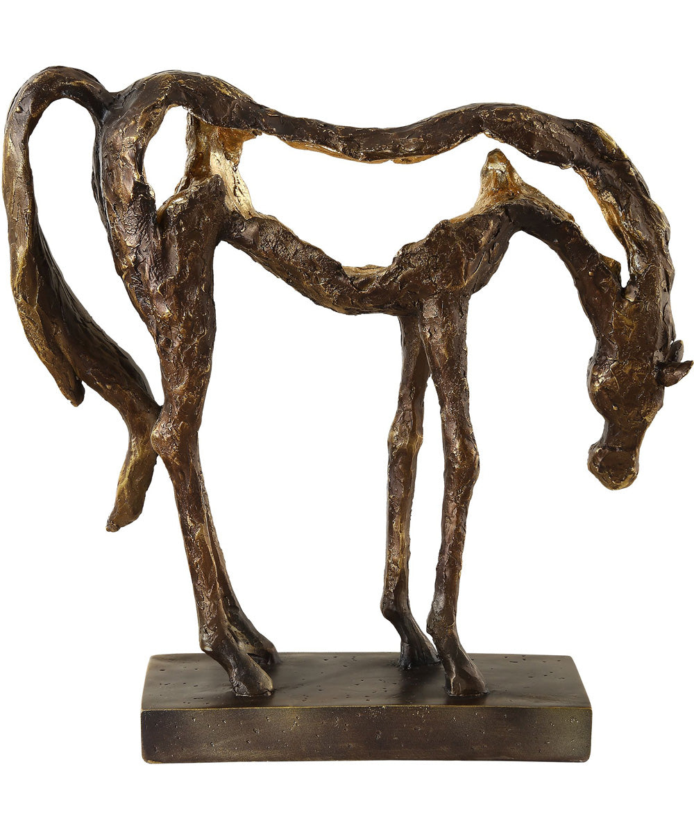 Openly Grazing Horse Sculpture