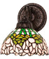8" Wide Tiffany Cabbage Rose Wall Sconce