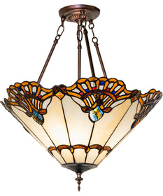 20" Wide Shell with Jewels Semi-Flush Mount