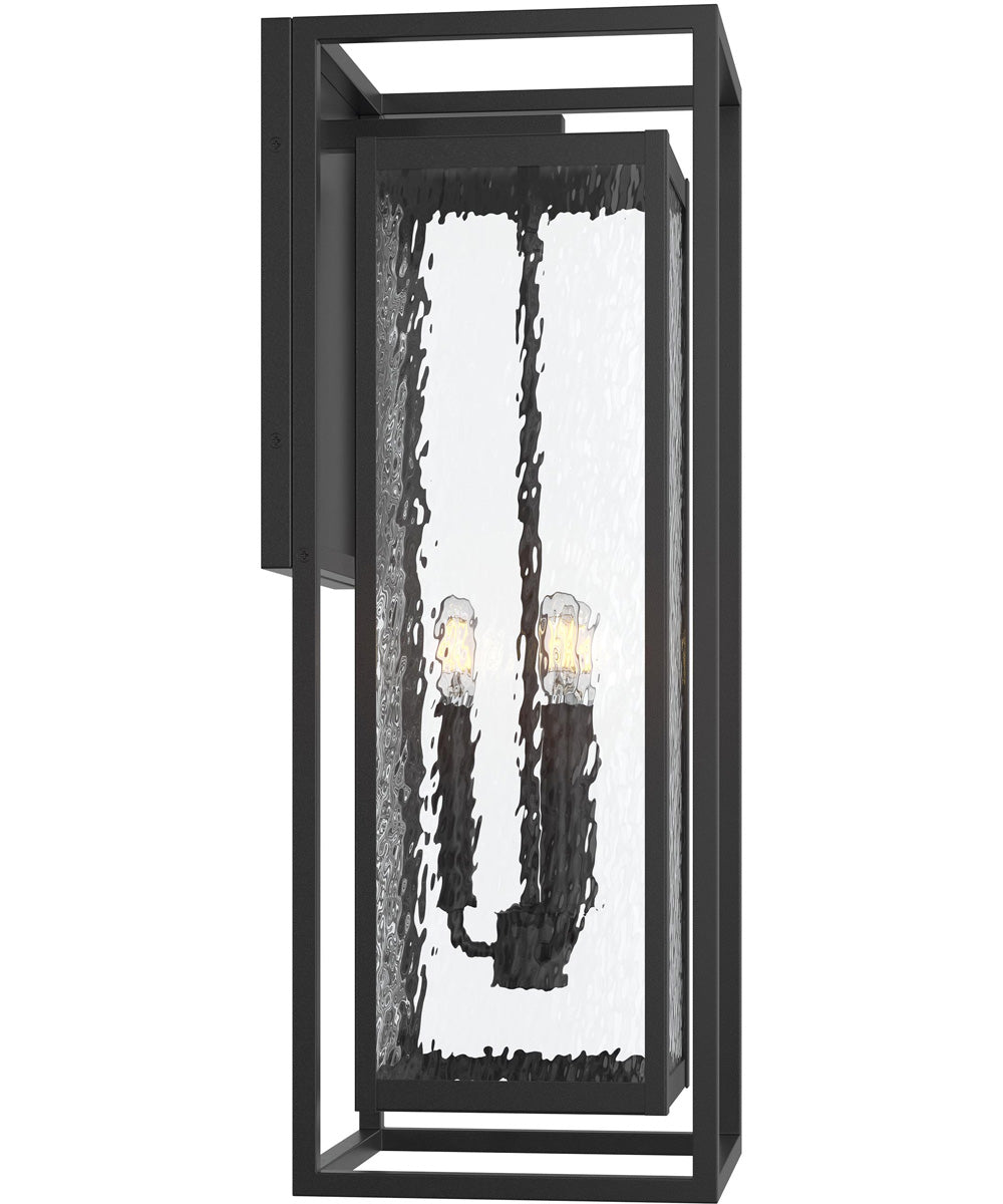 Shaw 25 inch 1 Light Outdoor Wall Light with Clear Glass Textured Black