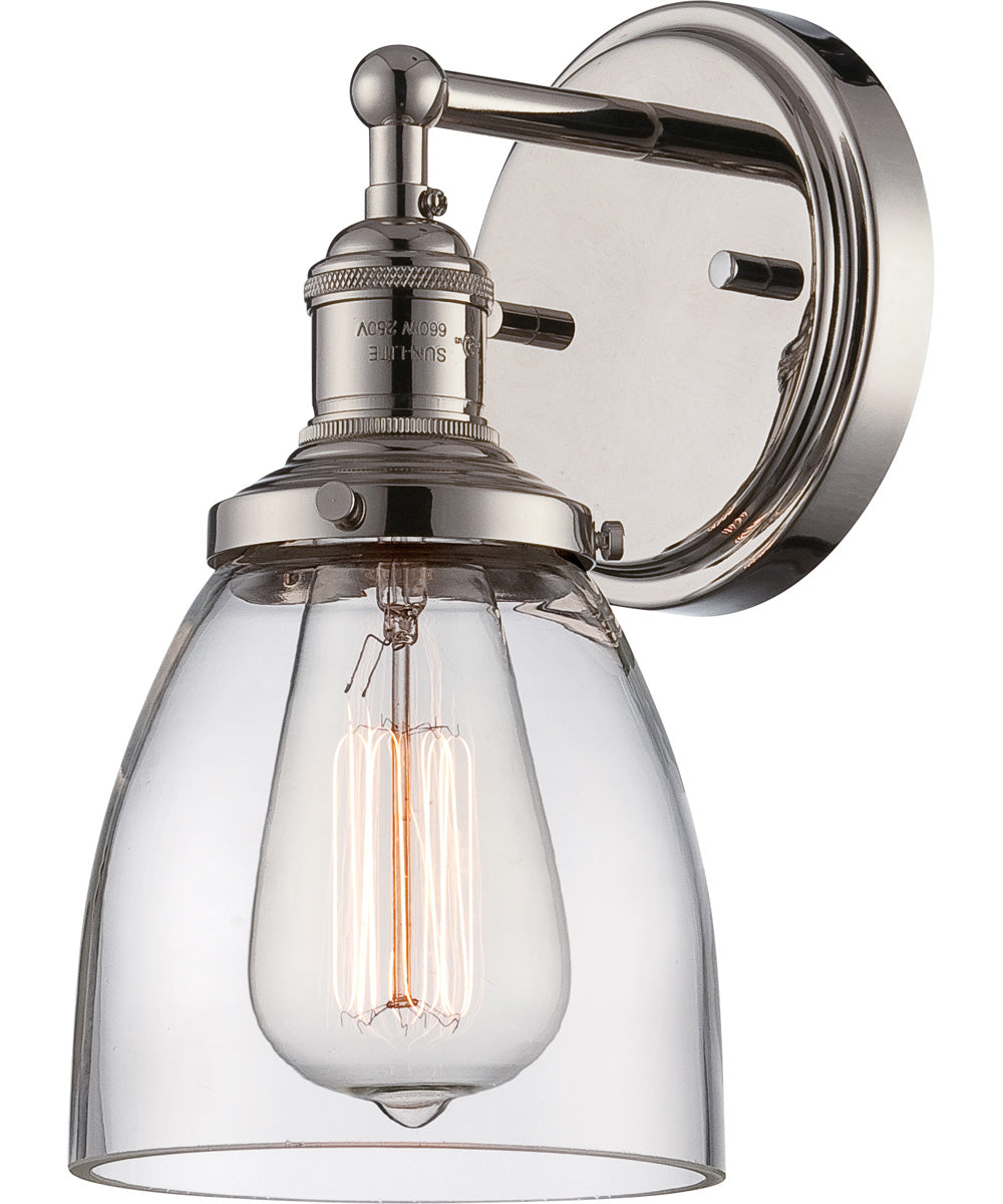 6"W Vintage 1-Light Vanity & Wall Polished Nickel