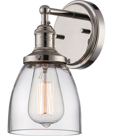6"W Vintage 1-Light Vanity & Wall Polished Nickel