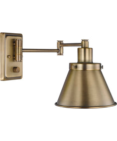 Hinton Swing Arm Wall Light Vintage Brass