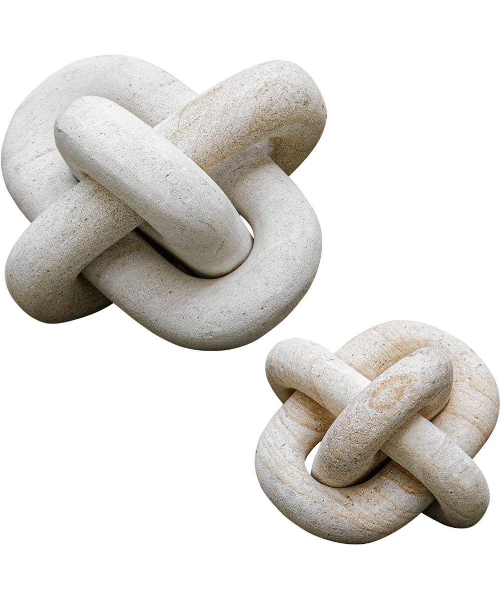Limestone Link Sculptures, Set of 2