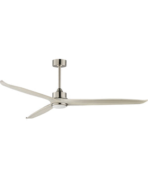 Woodwind 72 inch Solid Wood Blade Fan w LED Satin Nickel