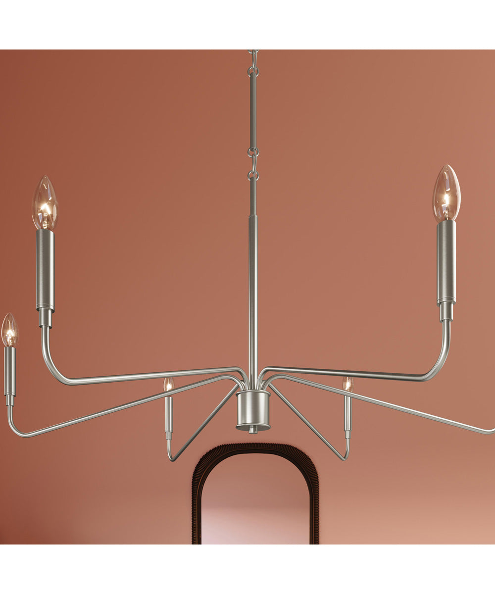 Pilar 6-Light Chandelier Brushed Nickel