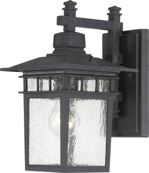 12"H Cove Neck 1-Light Outdoor Textured Black