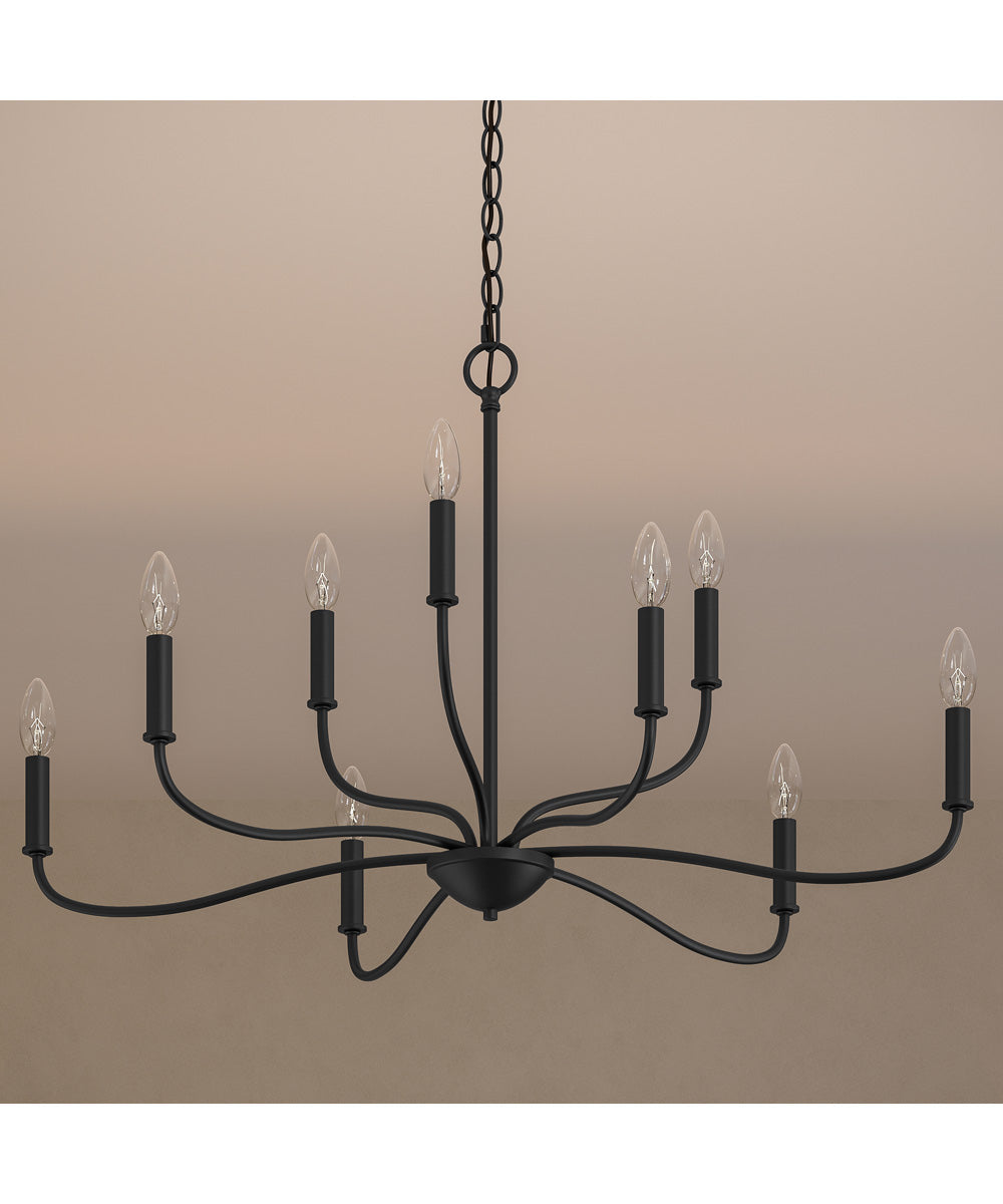 Ilia 9-Light Two-Tier Chandelier Matte Black
