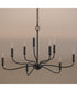 Ilia 9-Light Two-Tier Chandelier Matte Black